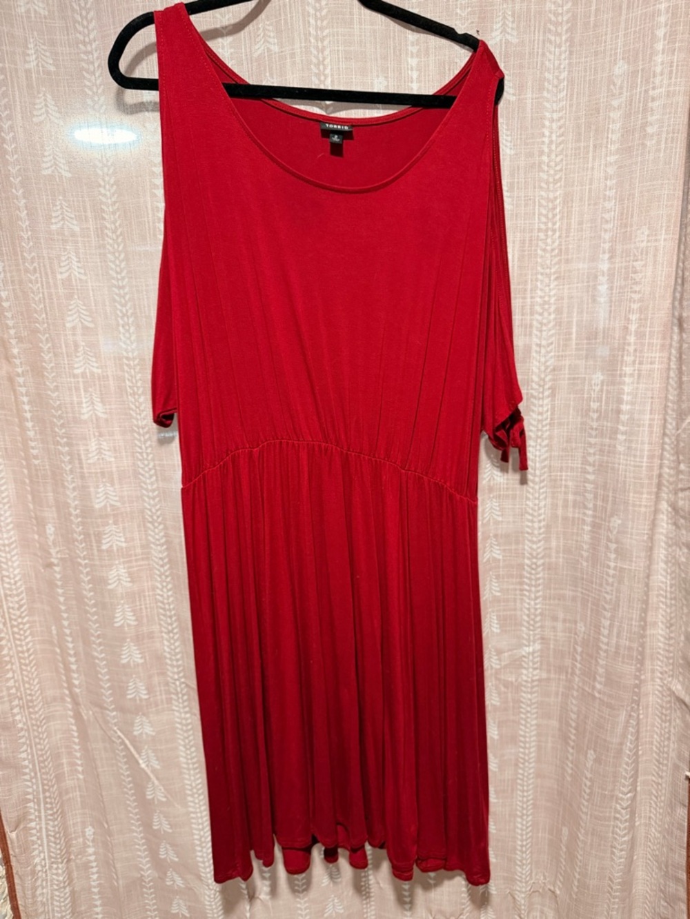torrid Red Cold Shoulder Swing Dress